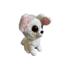TY Beanie Baby PHOENIX WHITE FENNEC FOX PLUSH 6" Big Sparkly Eyed TY Silk Plush
